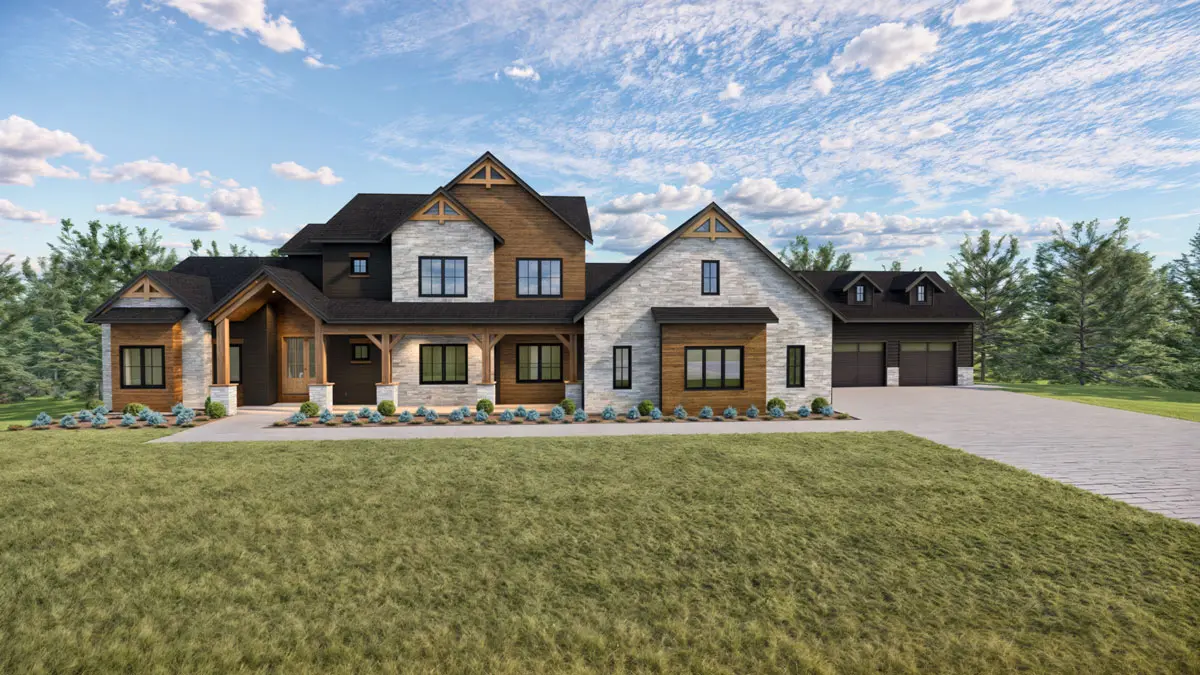 Freya 1.5 story custom home front exterior